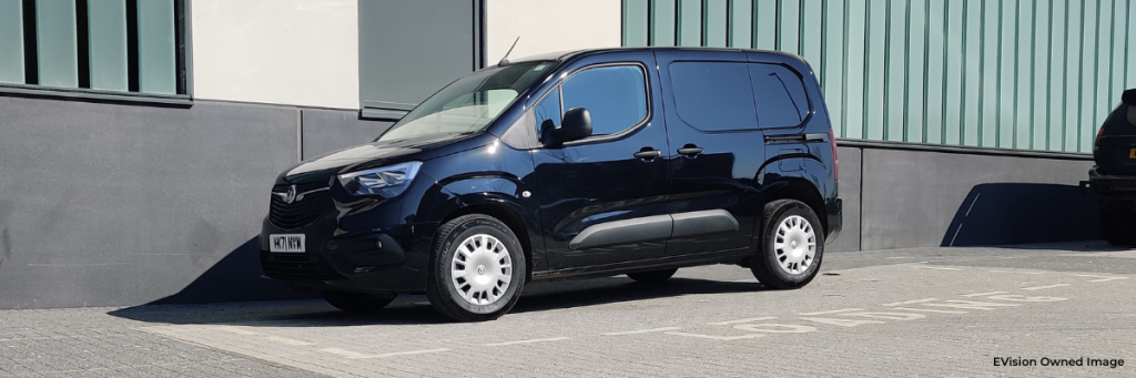 Black Vauxhall Combo-e facing left